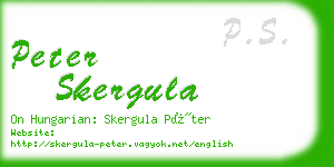 peter skergula business card